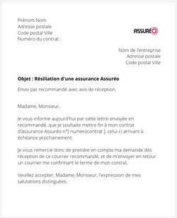 Résiliation d'une assurance Assuréo